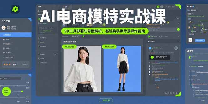 AI电商模特实战课,SD工具部署与界面解析,基础换装换背景操作指南-凌云网创