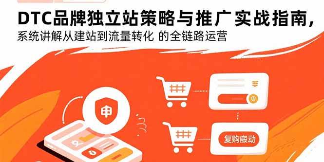 （15818期）DTC品牌独立站策略与推广实战指南，系统讲解从建站到流量转化的全链路运营-凌云网创
