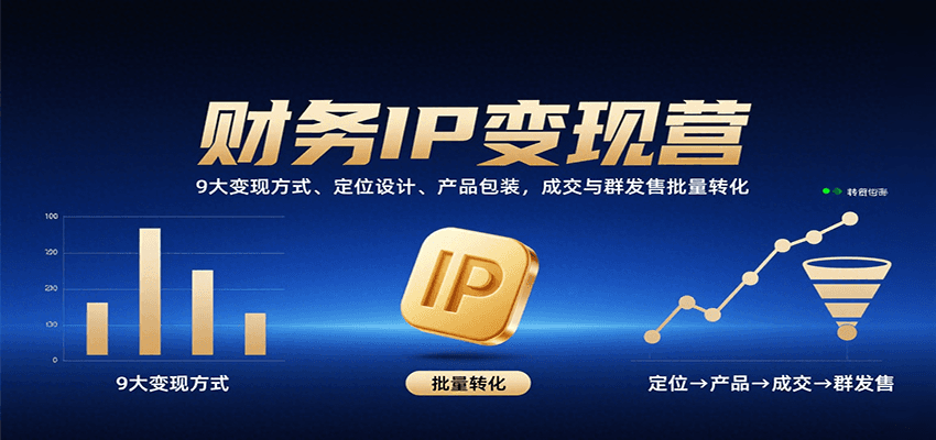 财务IP变现营：9大变现方式、定位设计、产品包装，成交与群发售批量转化-凌云网创