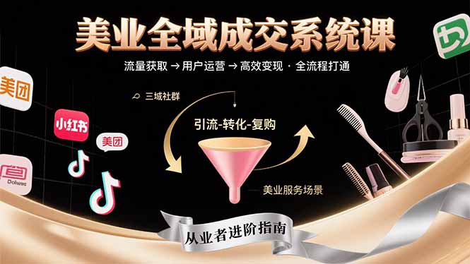 美业全域成交系统课程：帮助美业从业者打通从流量获取到高效变现全流程-凌云网创