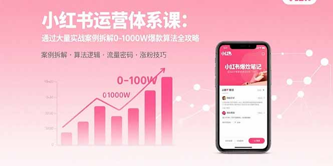 小红书运营体系课：通过大量实战案例拆解0-1000W爆款算法全攻略-凌云网创