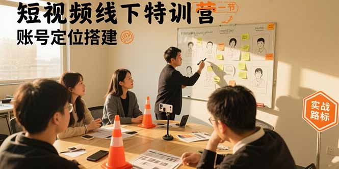 短视频线下特训营：账号定位搭建/口播号拍摄剪辑/直播间流量入口/变现实战-凌云网创