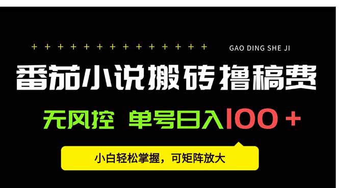 番茄小说创作人搬砖赚稿费，无风控单号日入100＋，小白轻松掌握，可矩…-凌云网创