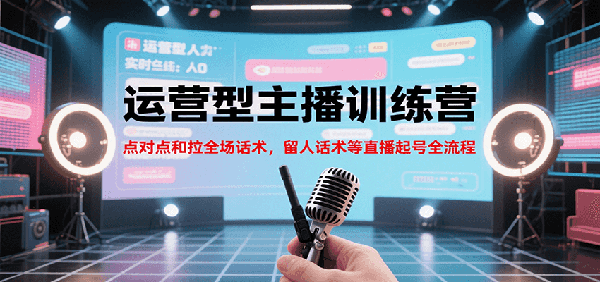 运营型主播训练营,点对点和拉全场话术,留人话术等直播起号全流程(更新8月)-凌云网创